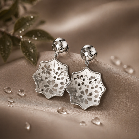Sterling Silver Starburst Partywear Earrings