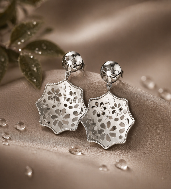 Sterling Silver Starburst Partywear Earrings