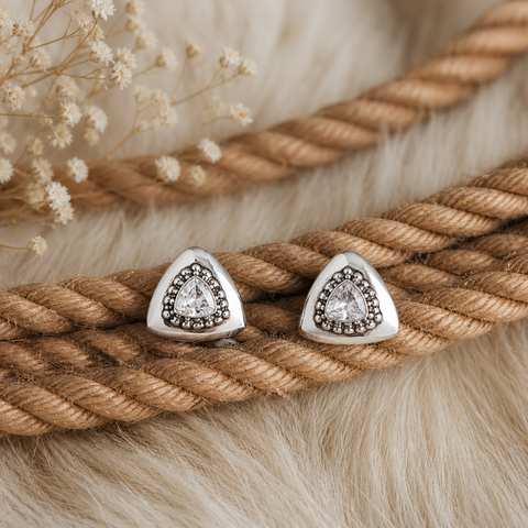 Sterling Silver Tribal Triad Earrings