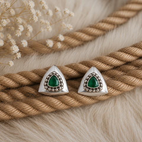 Sterling Silver Tribal Triad Earrings