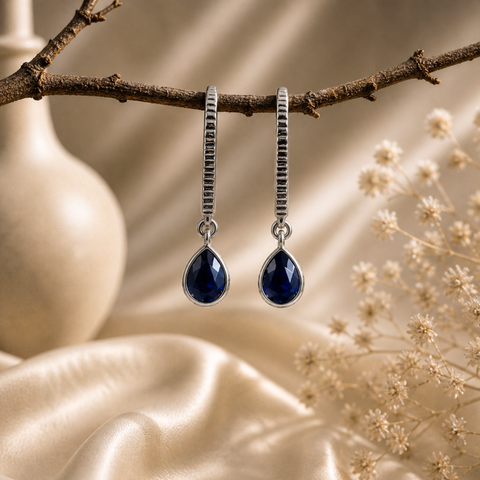 Sterling Silver Cubic Drop Party Earring