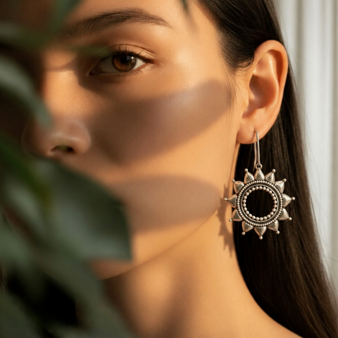 Sterling Silver Radiant Sun Earrings
