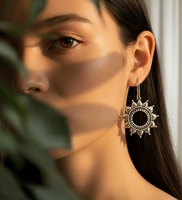 Sterling Silver Radiant Sun Earrings