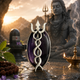 Sterling Silver Trishul Naga Amethyst Pendant