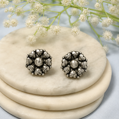 Sterling Silver Flower Stud Earrings