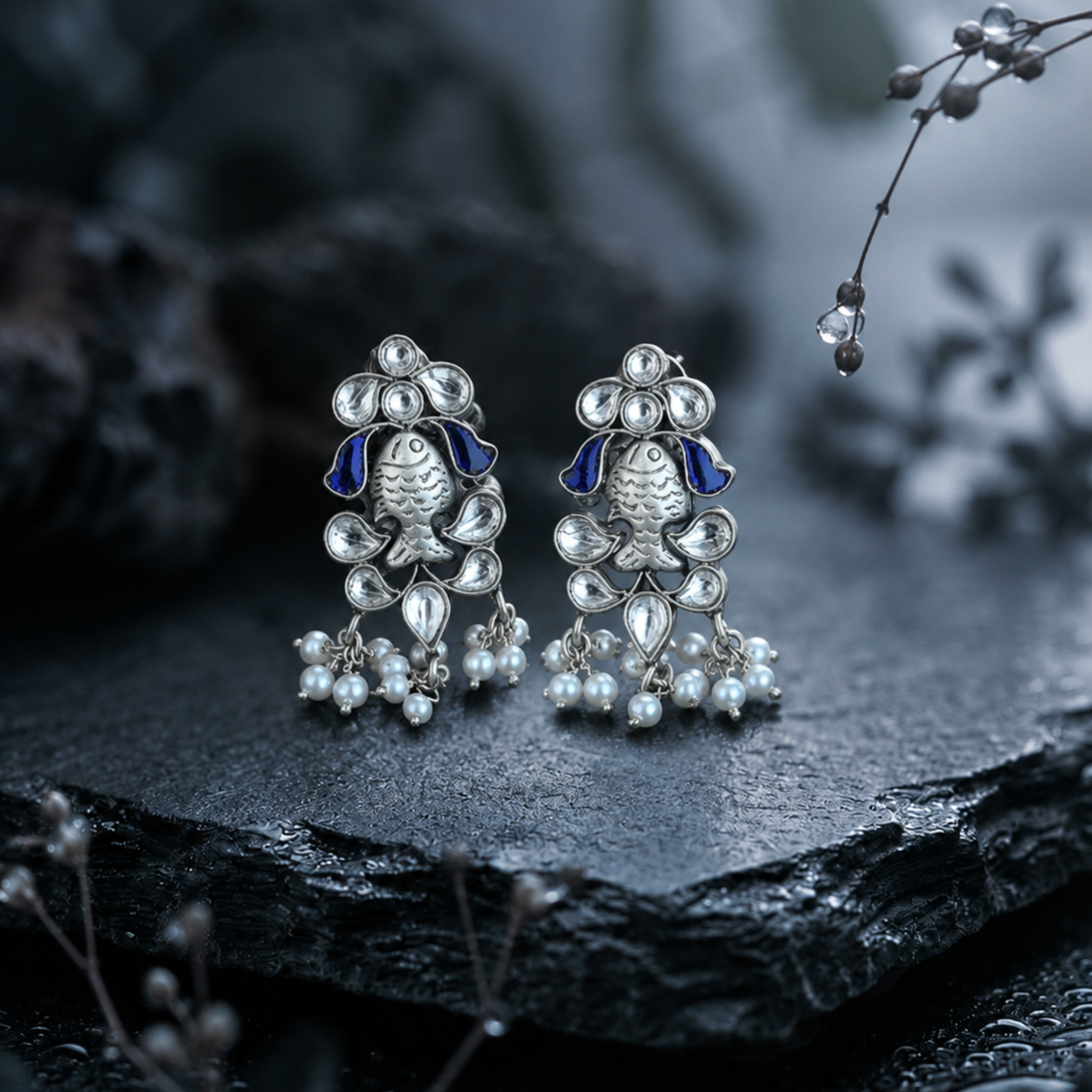 Sterling Silver Matsya Fish Heritage Earrings