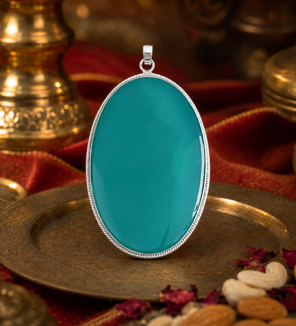 Sterling Silver Serene Depths Green Onyx Pendant
