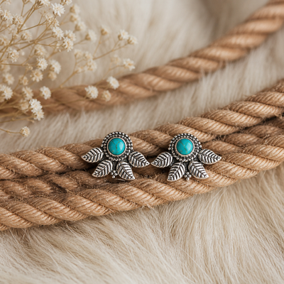 Sterling Silver Turquoise Blossom Grace Earring