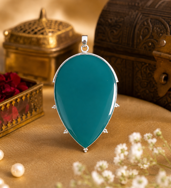 Sterling Silver Misty Meadow Green Onyx Pendant