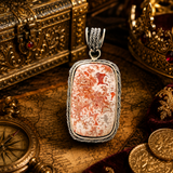Sterling Silver Mann Sukh Pink Lace Agate Kavach Pendant