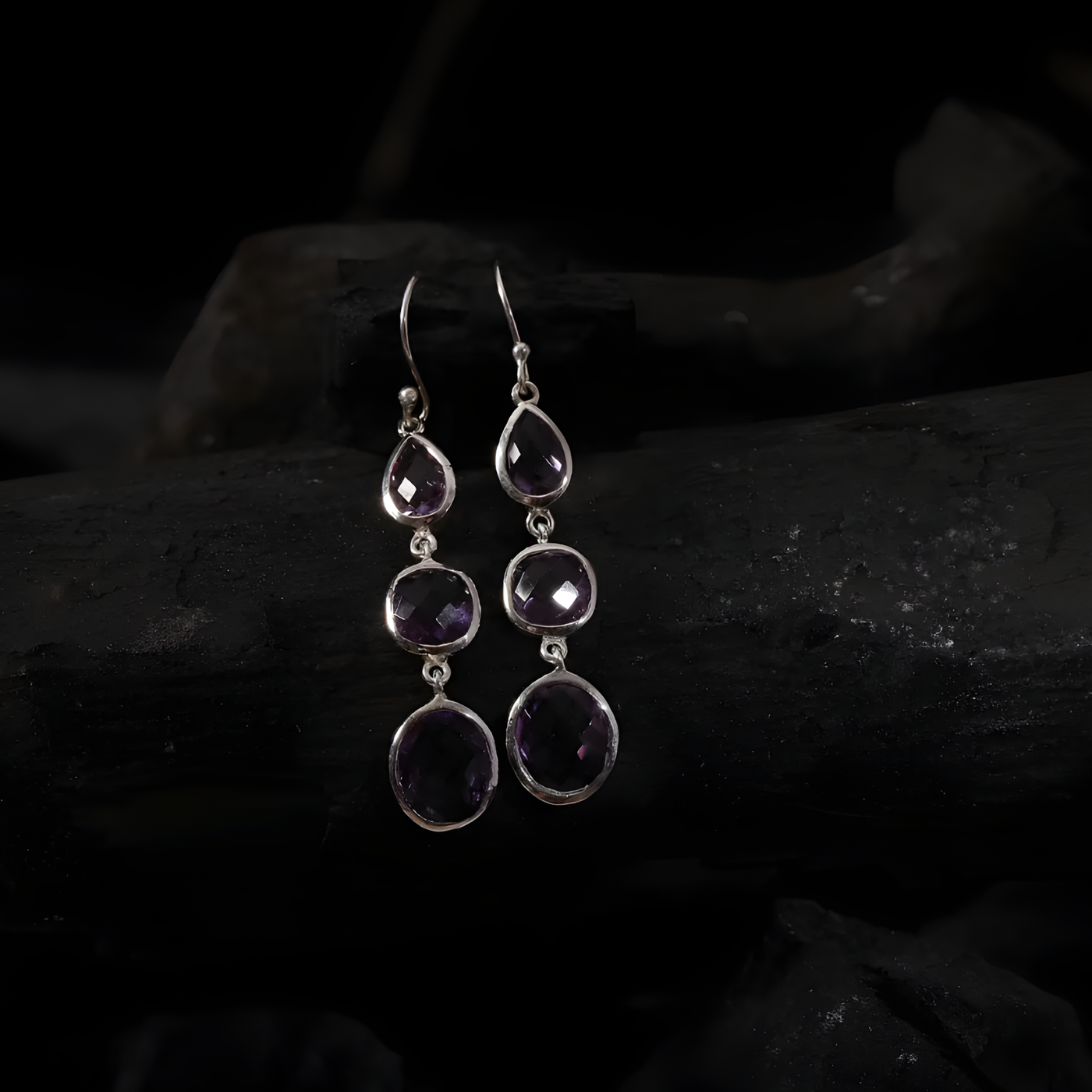 Sterling Silver Amethyst Twilight Elegance Earring