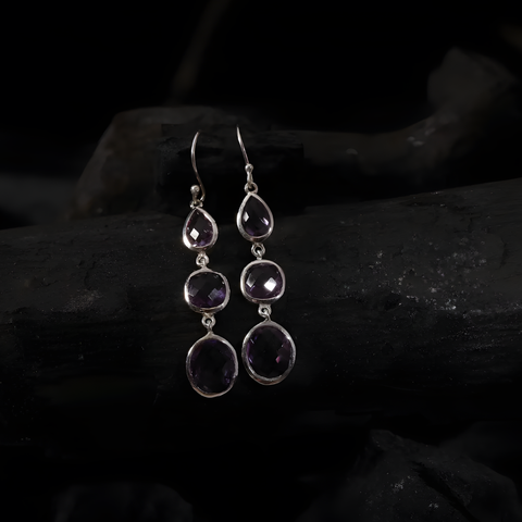 Sterling Silver Amethyst Twilight Elegance Earring