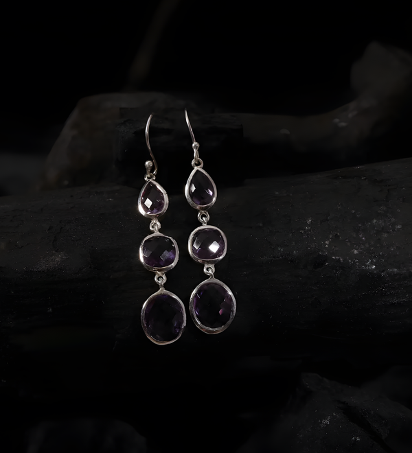 Sterling Silver Amethyst Twilight Elegance Earring