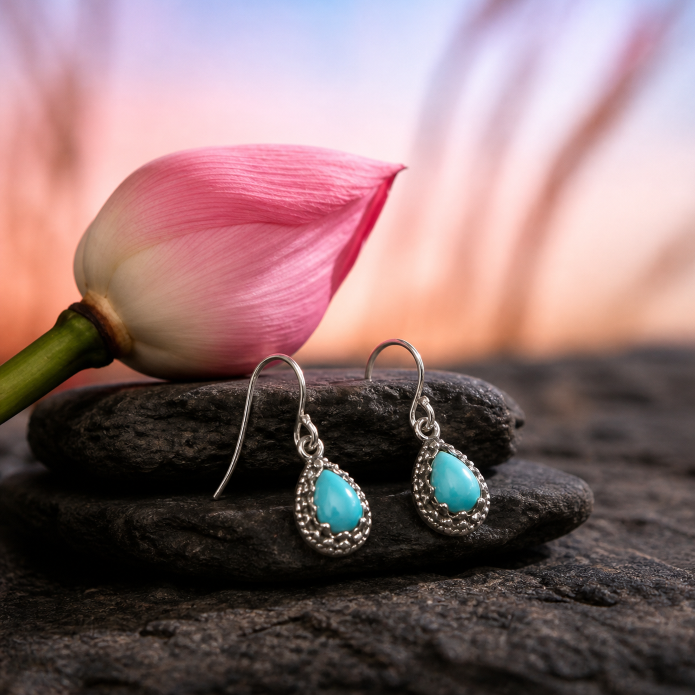 Sterling Silver Azure Elegance Earring