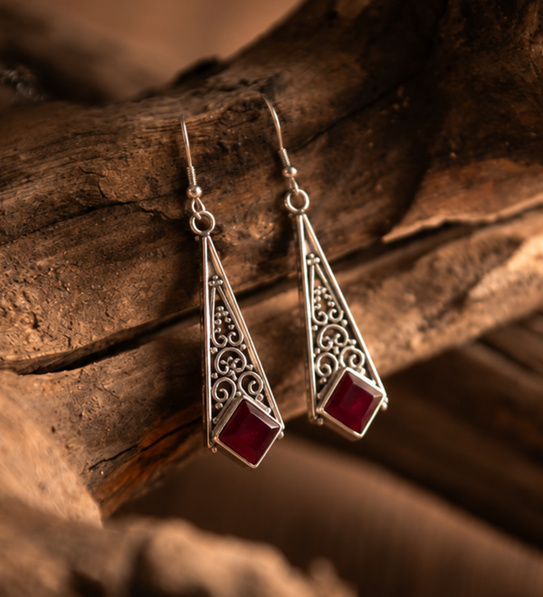 Sterling Silver Cone Shape Designer Earring