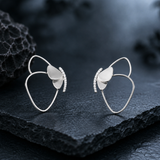Sterling Silver Crystal Butterfly Wing Earrings, handcrafted 92.5% sterling silver jewellery by Silver Play