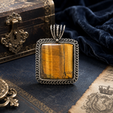 Sterling Silver Dhan Drishti Tiger Eye Kavach Pendant