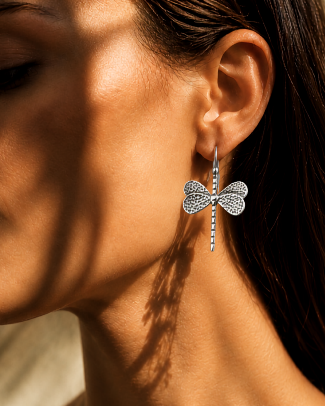 Sterling Silver Dragonfly Whisper Earrings