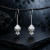 Sterling Silver Faceted Bead Drop Earrings