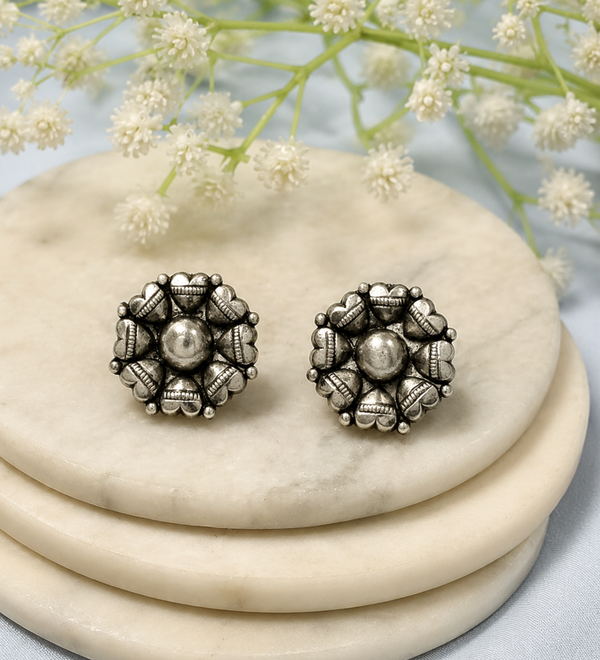 Sterling Silver Flower Stud Earrings
