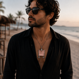Sterling Silver Ganesh Feather Rose Quartz Pendant, handcrafted 92.5% sterling silver jewellery by Silver Play