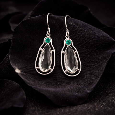 Sterling Silver Green Amethyst Serenity Earring