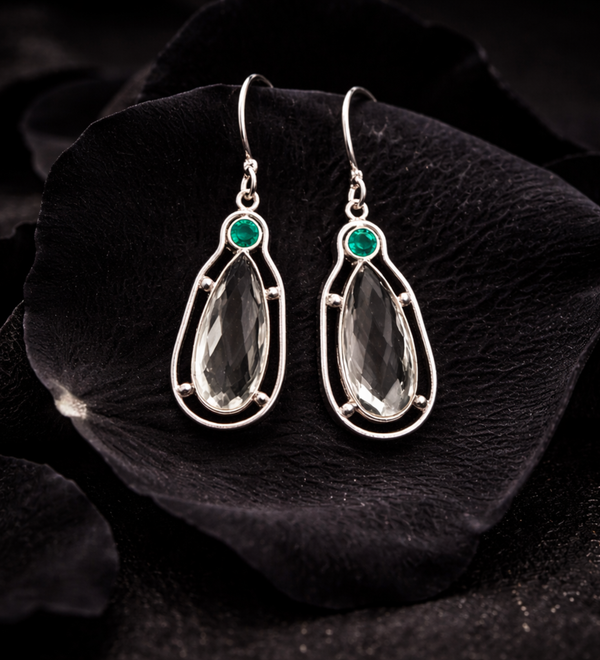 Sterling Silver Green Amethyst Serenity Earring