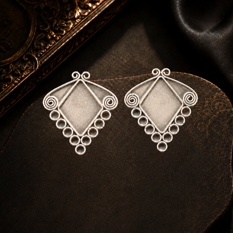 Sterling Silver Kite Spiral Stud Earrings