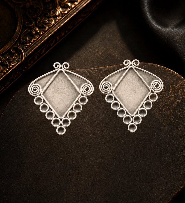 Sterling Silver Kite Spiral Stud Earrings