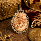 Sterling Silver Komal Shanti Pink Lace Agate Kavach Pendant