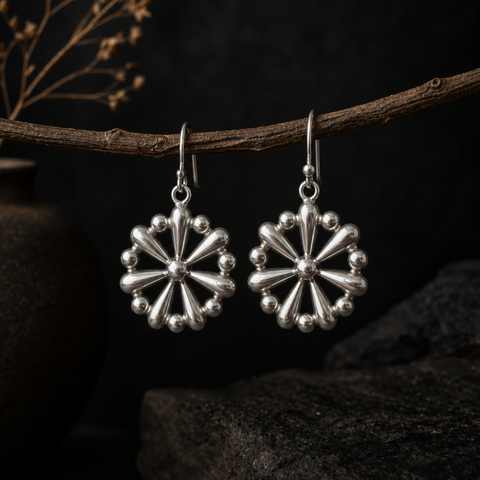 Sterling Silver Marigold Bloom Drop Earrings
