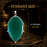 Sterling Silver Misty Meadow Green Onyx Pendant, handcrafted 92.5% sterling silver jewellery by Silver Play