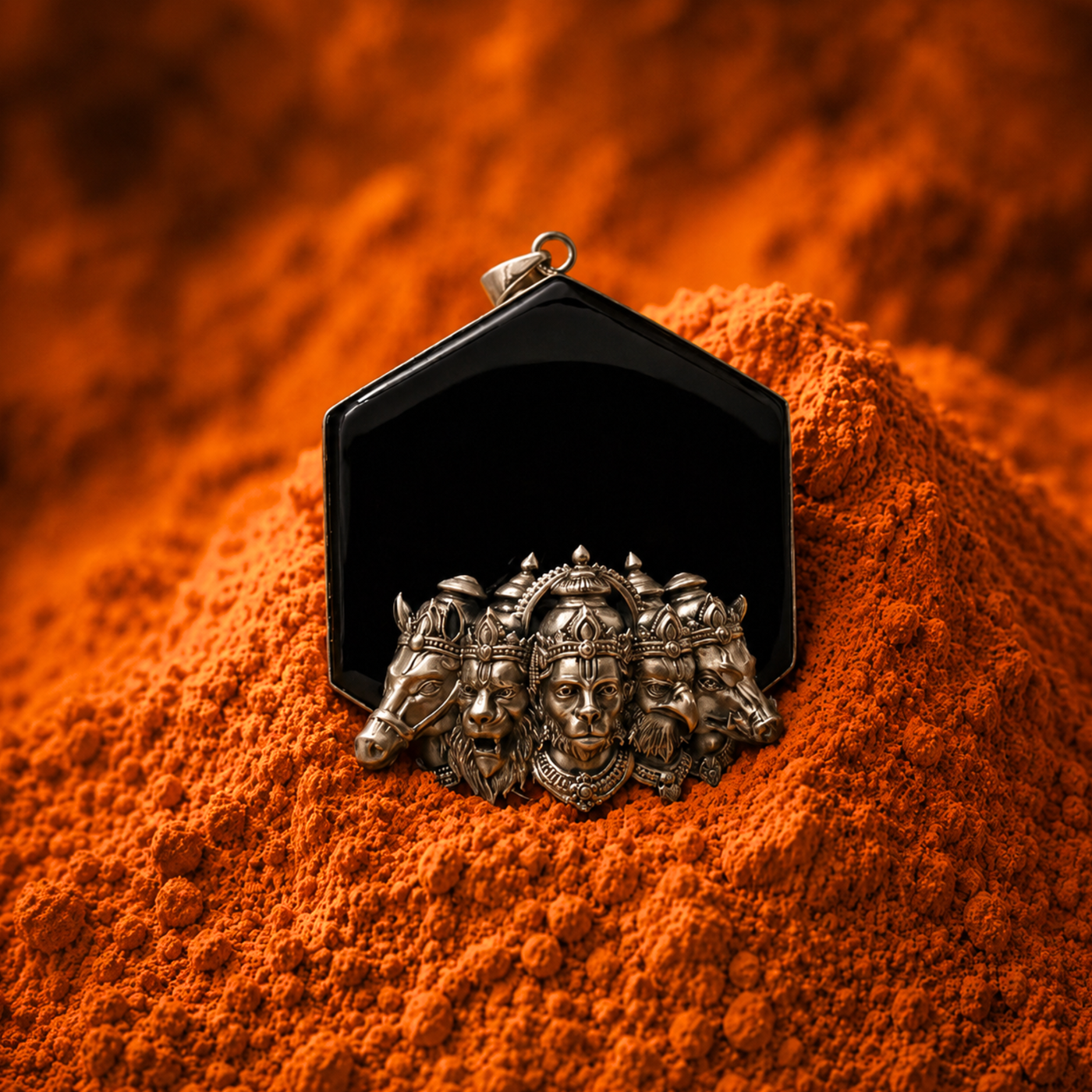 Sterling Silver Panchmukhi Hanuman Pendant