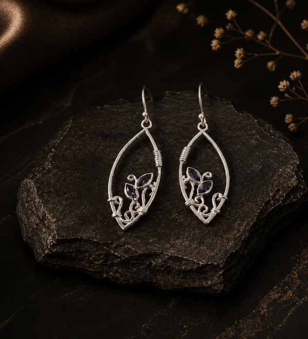 Sterling Silver Peridot Designer Earring