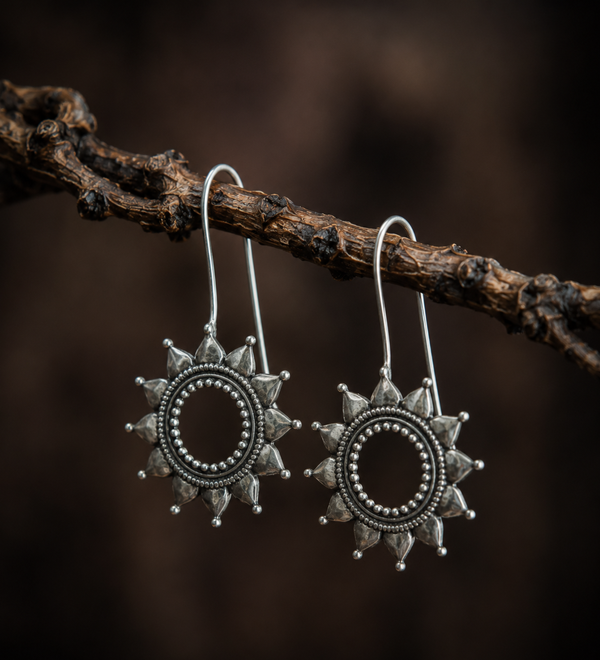 Sterling Silver Radiant Sun Earrings