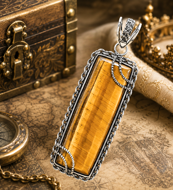 Raj Lakshmi Tiger Eye Pendant
