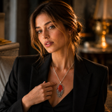 Sterling Silver Rising Phoenix Red Carnelian Pendant, handcrafted 92.5% sterling silver jewellery by Silver Play