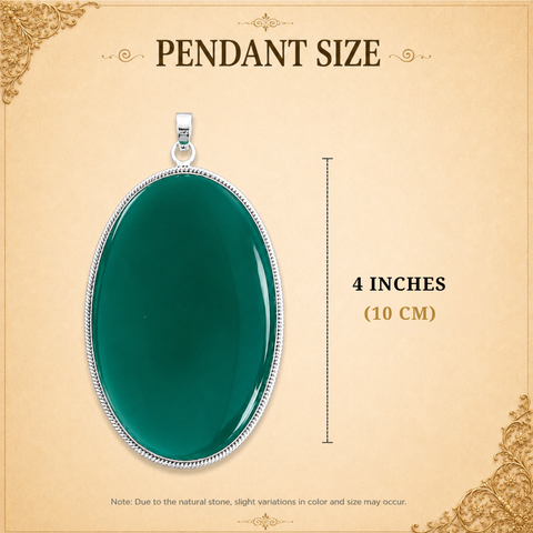 Sterling Silver Serene Depths Green Onyx Pendant