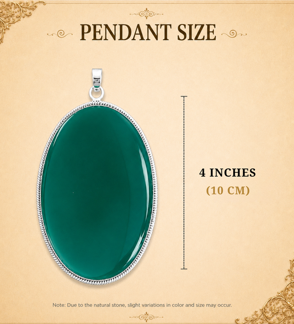 Sterling Silver Serene Depths Green Onyx Pendant