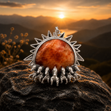 Sterling Silver Seven Horses Rising Sun Pendant