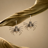 Sterling Silver Spider Drop Earrings