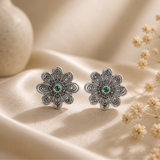Sterling Silver Spiral Flower Designer Earrings, handcrafted 92.5% sterling silver jewellery by Silver Play