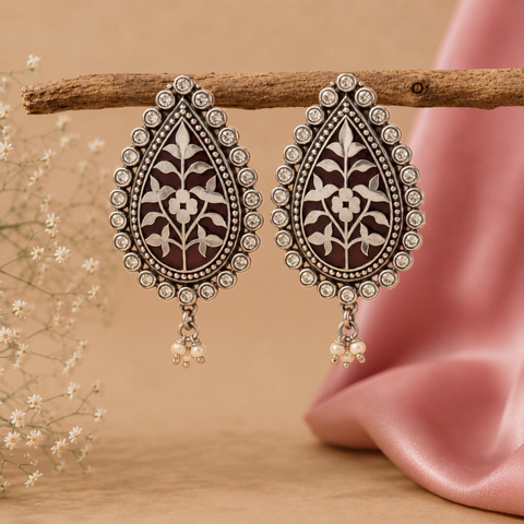 Sterling Silver Thewa Raindrop Earrings