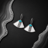 Sterling Silver Triana Elegance Earrings with turquoise-blue stone drop