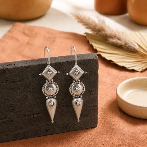 Sterling Silver Tribal Heritage Earrings