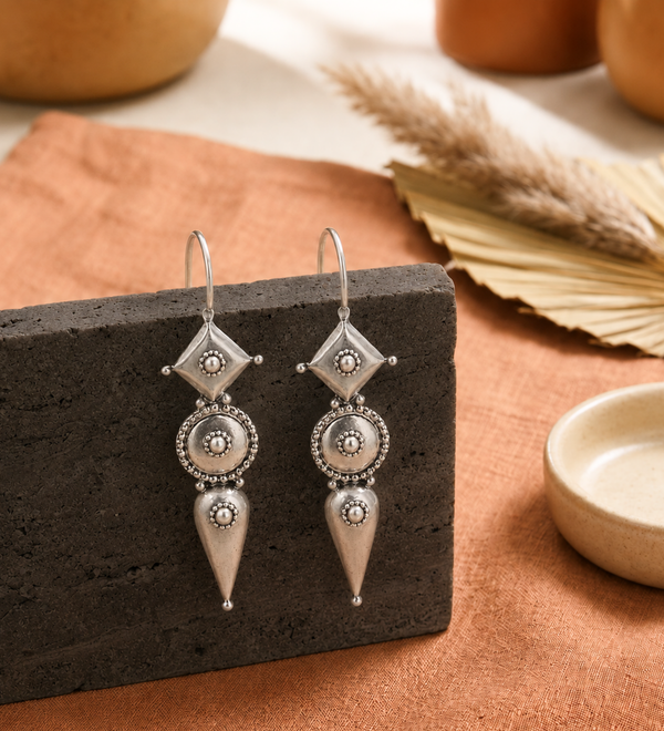 Sterling Silver Tribal Heritage Earrings
