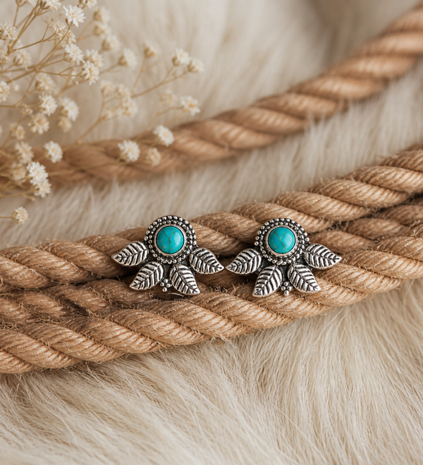 Sterling Silver Turquoise Blossom Grace Earring
