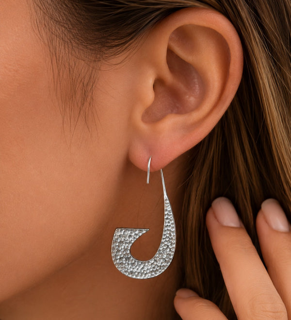 Sterling Silver U-Curve Statement Earrings