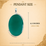 Sterling Silver Verdant Aura Green Onyx Pendant, handcrafted 92.5% sterling silver jewellery by Silver Play