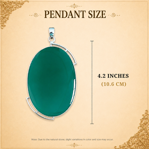 Sterling Silver Verdant Aura Green Onyx Pendant